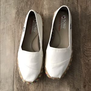Women’s 6.5 White Bobs (Skechers) slip-on shoes